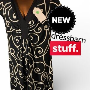 Dressbarn Black and Cream Swirl Dress